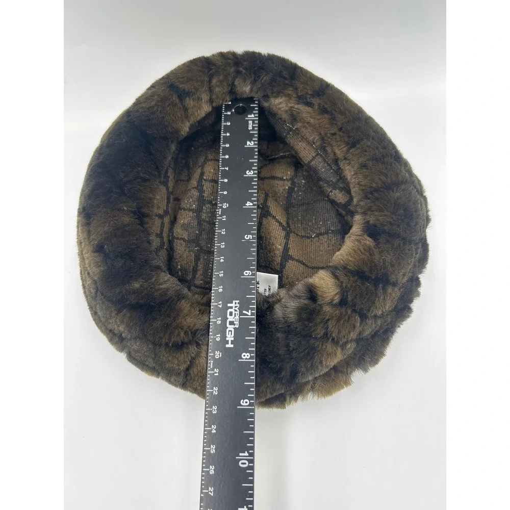 Vintage Preston & York Brown Faux Fur Hat Made in Canada 90s Winter Glam Luxe